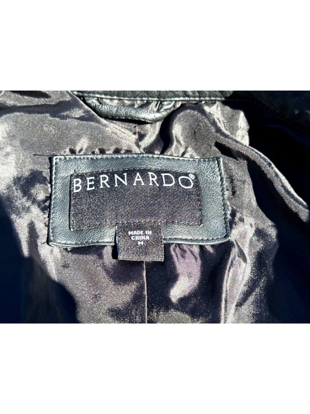 Bernardo Size M Black Faux Leather Moto Jacket Dark Academia Street Chic Luxe NY - Picture 6 of 12